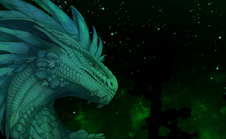 Setting sun. Night sky on an alien world.